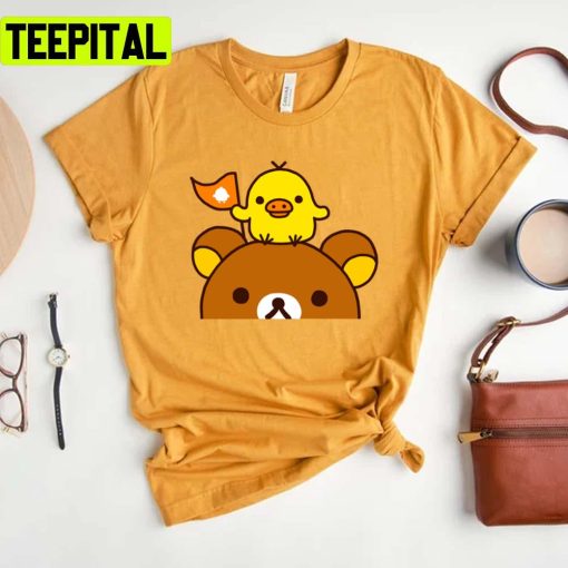 Yellow Duck And Bear Rilakkuma And Korilakkuma Unisex T-Shirt