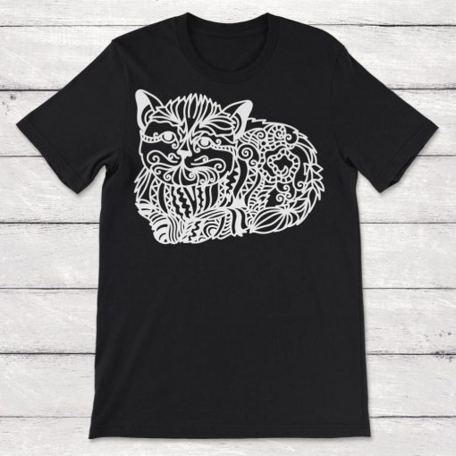 Zentangle Cat Kitten Unisex T-Shirt
