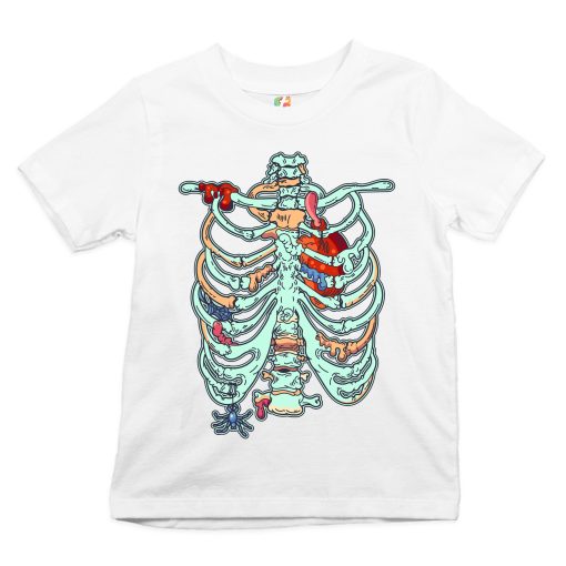 Zombie Rib Cage Youth All Hallows’ Eve Spooky Funny Halloween Unisex T-Shirt