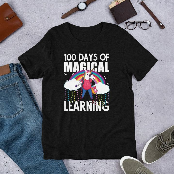 100 Magical Days of Learning Flossing Unicorn Lover T-Shirt