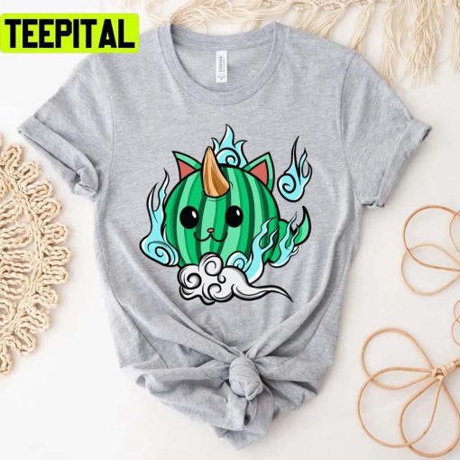 2022 Trending Cute Watermelon Kitten Hozuki Unisex T-Shirt