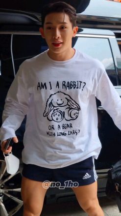 2022 Wonho Am I A Rabbit Or A Bear With Long Ears Unisex T-Shirt