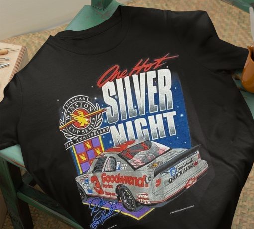 3 Dale Earnhardt One Hot Silver Night Fan Racer Goodwrench Nascar Racing Formula 1 F1 Shirt