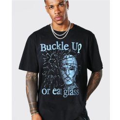 90s Buckle Up Or Eat Glass Graphic Unisex T-Shirt