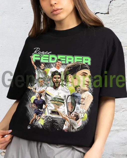 90’s Vintage Art Roger Federer Tennis Unisex T-Shirt