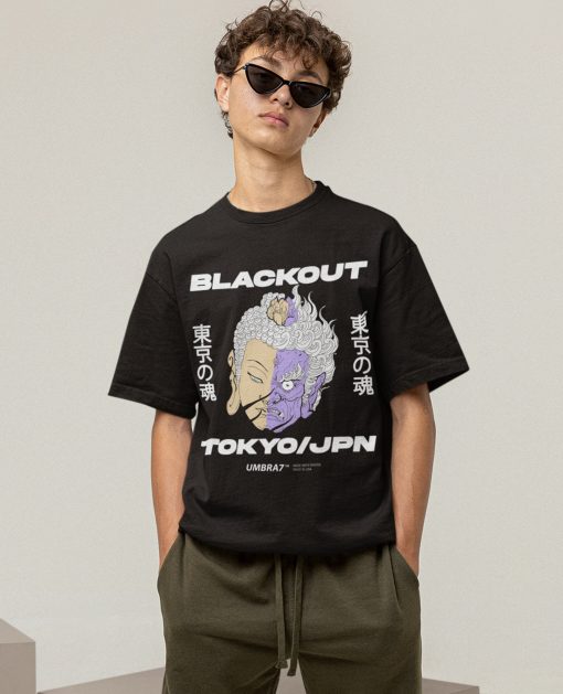 Aesthetic Blackout Urban Artwork Japanese Unisex T-Shirt