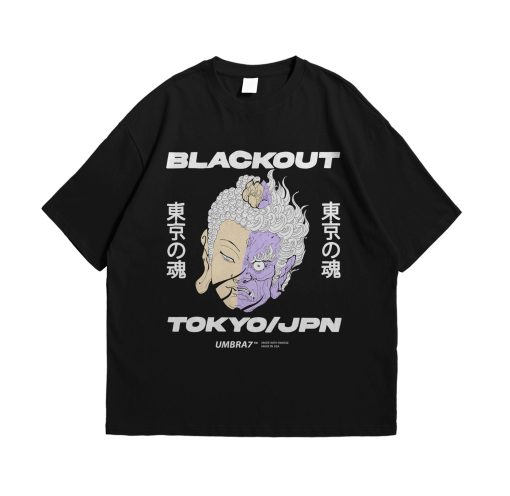 Aesthetic Blackout Urban Artwork Japanese Unisex T-Shirt