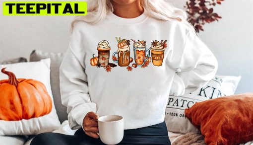 Alloween Pumpkin Spice Latte Drink Cup Trending Unisex Sweatshirt