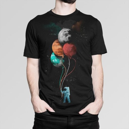 Astronaut with Planet Ballons T-Shirt