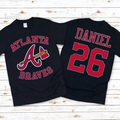 Atlanta Braves Mlb Sports Sports Front Back Customized Text Number Unisex T-Shirt