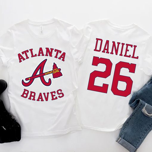 Atlanta Braves Mlb Sports Sports Front Back Customized Text Number Unisex T-Shirt