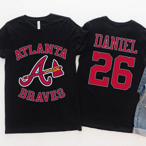 Atlanta Braves Mlb Sports Sports Front Back Customized Text Number Unisex T-Shirt