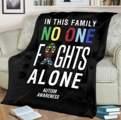 Autism Awareness Ribbon Best Seller Fleece Blanket Throw Blanket Gift