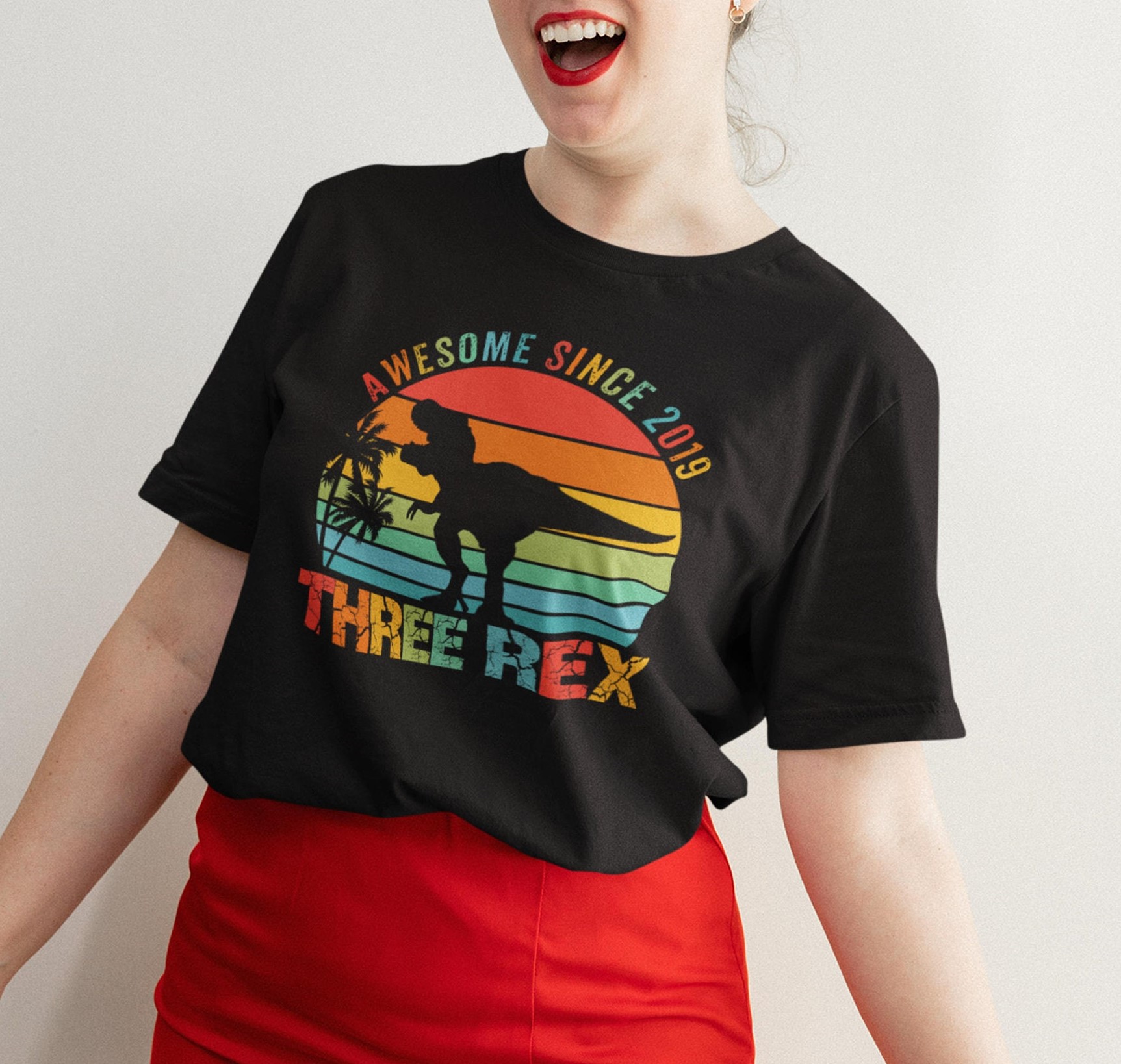 Awesome Since 2019 Three Rex Dinosaur T-Rex Jurassic Park Unisex T-Shirt