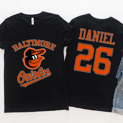 Baltimore Orioles Mlb Orioles Sports Front Back Customized Text Number Unisex T-Shirt