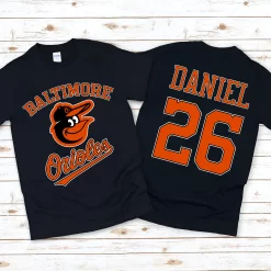 Baltimore Orioles Mlb Orioles Sports Front Back Customized Text Number Unisex T-Shirt