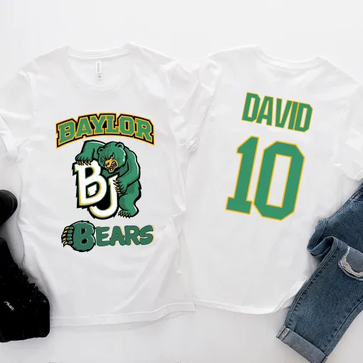 Baylor Bears Football American Football Sports T Front Back Customized Text Number Unisex T-Shirt