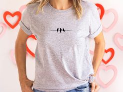 Birds On Wire Bird Lover Unisex T-Shirt