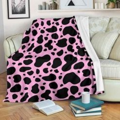 Black And Pink Cow Bestseller Fleece Blanket Throw Blanket Gift