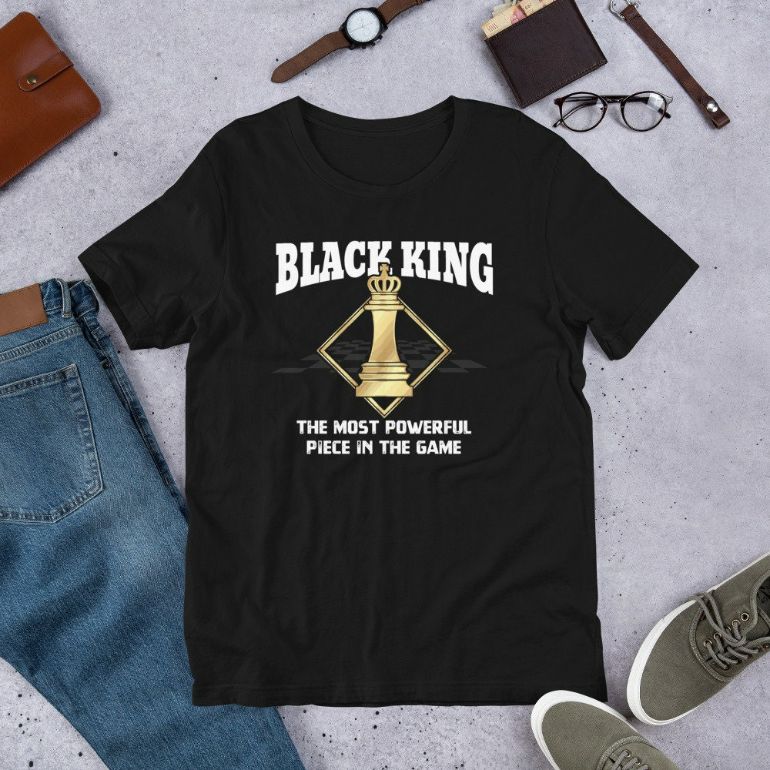 Black King Most Powerful Piece Chess Lovers Short-Sleeve Unisex T-Shirt