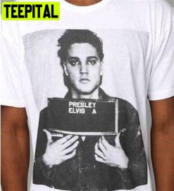 Black White Art Elvis Mugshot Unisex T-Shirt