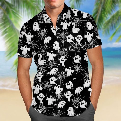 Boo 3d All Over Print Summer Button Design For Halloween Hawaii Shirt