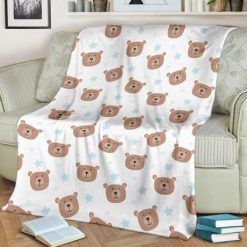 Brown Bear Face Best Seller Fleece Blanket Throw Blanket Gift