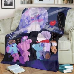 Bts Bt21 Premium Fleece Blanket Throw Blanket Gift