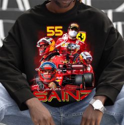 Carlos Sain Ferrari 55 Racer Car Fan Nascar Racing Formula 1 F1 Shirt