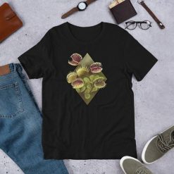 Carnivorous Plants Venus Flytrap Watercolor Botanical Plants Short-Sleeve Unisex T-Shirt