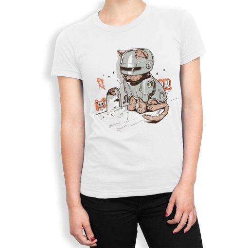 Cat Robocop Graphic Art Unisex T-Shirt