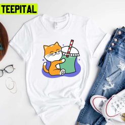 Cat Tea Hug Me Right Meow Design Unisex T-Shirt