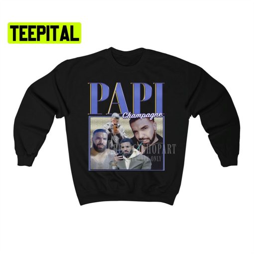 Champagne Papi Retro Vintage Art Unisex Sweatshirt