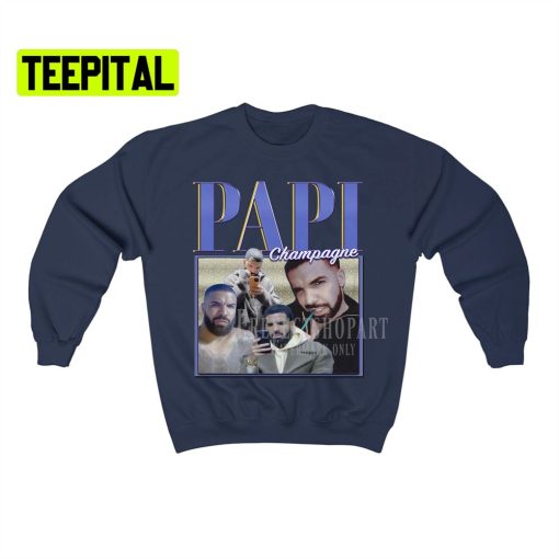 Champagne Papi Retro Vintage Art Unisex Sweatshirt