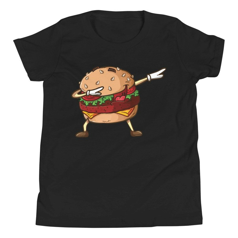 Cheeseburger Dab Pose Dabbing Dance National Burger Day Pun Youth Short Sleeve T-Shirt