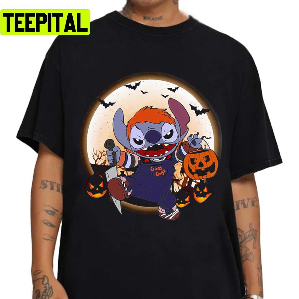 Chucky Killer Night Design For Halloween Stitch Unisex T-Shirt