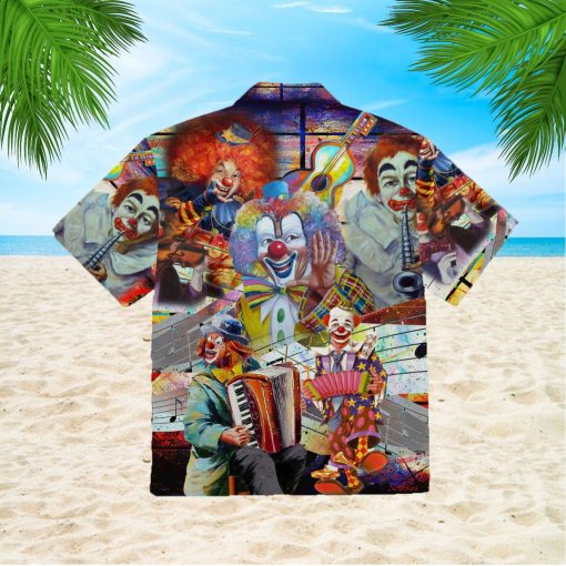 Circus Clowns Musician Player 3d All Over Print Button Design For Halloween Hawaii Shirt