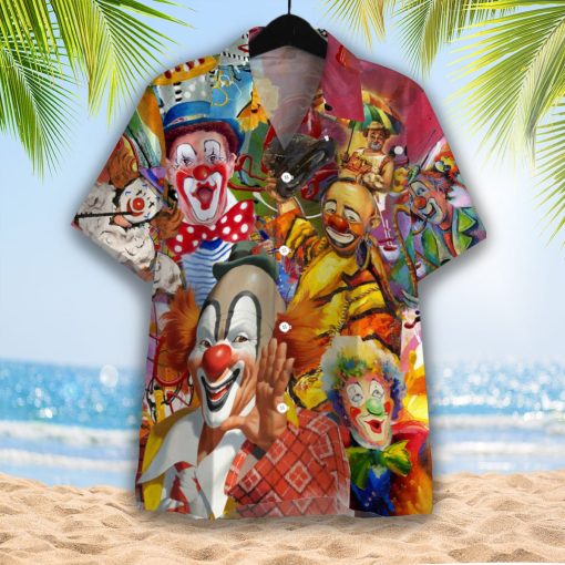 Clowns Smile Now Cry Later 3d All Over Print Button Design For Halloween Hawaii Shirt