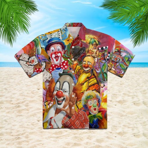 Clowns Smile Now Cry Later 3d All Over Print Button Design For Halloween Hawaii Shirt