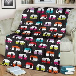 Colorful Camper Van Bestseller Fleece Blanket Throw Blanket Gift