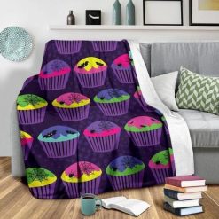 Colorful Cupcake Happy Halloween Bestseller Fleece Blanket Throw Blanket Gift