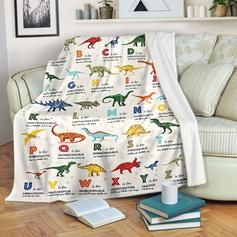 Colorful Dino Alphabet Fleece Blanket Throw Blanket Gift