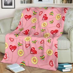 Colorful Yummy Lollipop Bestseller Fleece Blanket Throw Blanket Gift