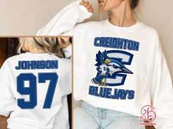 Creighton Bluejays Basketball Baseball Sports Front Back Customized Text Number Unisex Sweatshirt