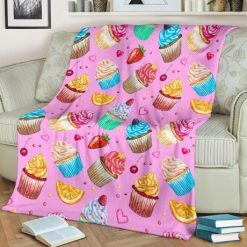 Cupcake Best Seller Fleece Blanket Throw Blanket Gift