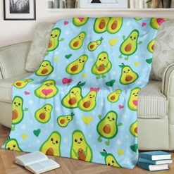 Cute Avocado Couple Best Seller Fleece Blanket Throw Blanket Gift