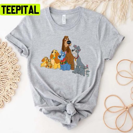 Cute Dogs Design Lady And The Tramp Unisex T-Shirt