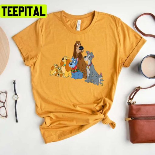 Cute Dogs Design Lady And The Tramp Unisex T-Shirt