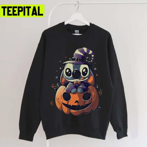 Cute Halloween Pumpkin Vintage Retro Art Stitch Unisex T-Shirt