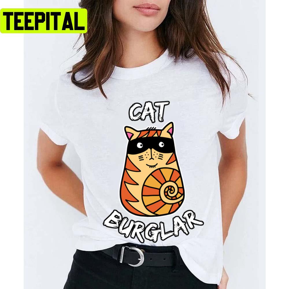 Cute Kawaii Cat Burglar Orange Tabby Cat Unisex T-Shirt